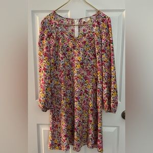 Ann Taylor Loft Floral Petite Long Sleeve Dress